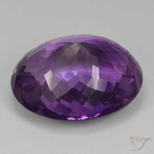 Amethyst Gemstone in 34.2 x 27.6 mm Size for Sale, Amethyst Stone in Medium Violet Color