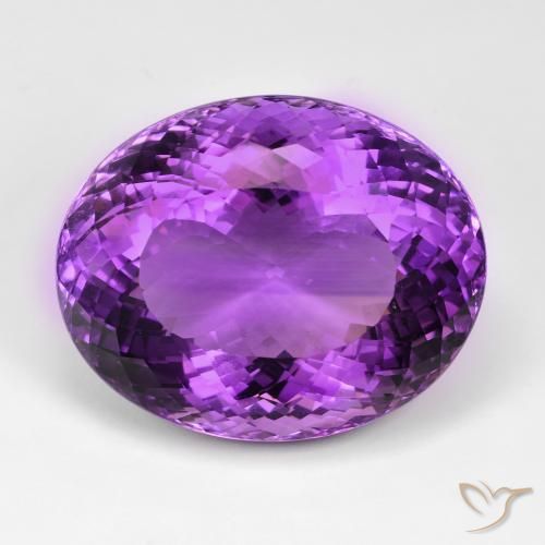 102.1 ct Oval Portuguese Cut Amethyst, 31.8 x 28 mm From Brazil, Photo A