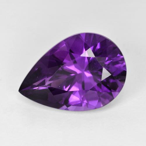 6,1 ct birnenschliff Amethyst aus Brasilien, Größe: 15,8 x 11,1mm, Reinheit: VVS, Garantiert echter Edelstein, 1 Stück Amethyst in Mittelviolett Farbe, Mohs-Härte von 7 Geeignet für den täglichen Gebrauch im Schmuck, Februar Geburtsstein, Photo A