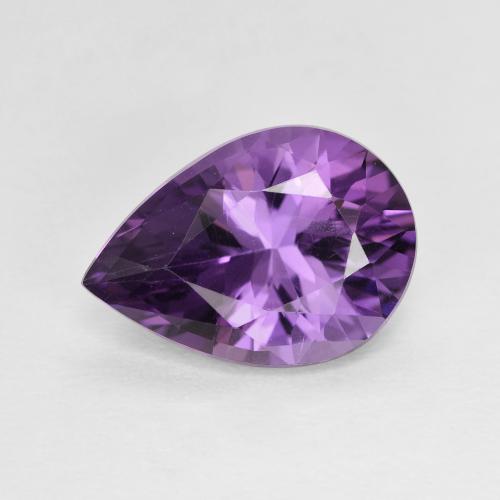 Améthyste Violet moyen Poire 2,64 ct du Brésil, Dimension 11,9 x 8,4mm, Pierre gemme naturelle Non traité, pureté VS, 1 pièce d'améthyste pear facet, dureté de Mohs de 7 convient aux bijoux de tous les jours, pierre de sagesse, Pierre de l'esprit, Photo A