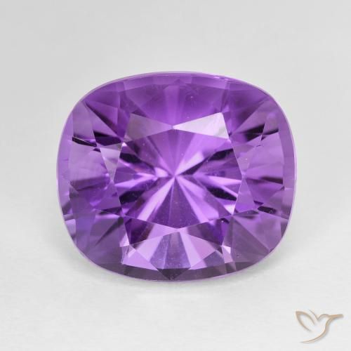 6.24 ct Cushion Cut Amethyst, 12.6 x 11 mm From Brazil, Photo A
