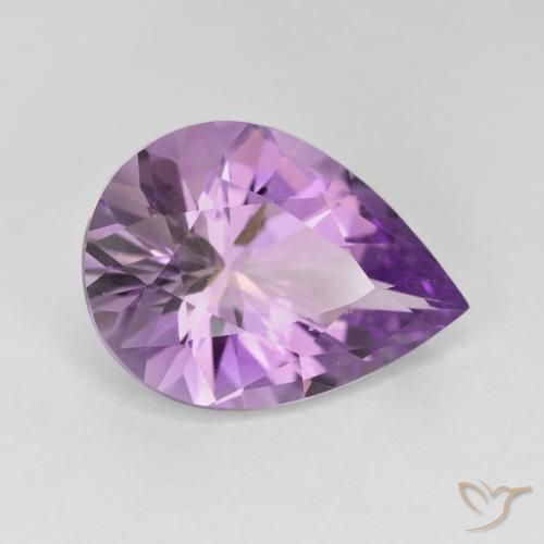 7.30ct Natural Light-Medium Violet Amethyst, Pear Shape, VVS