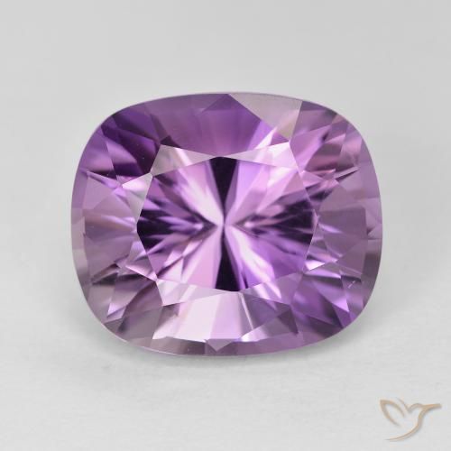 8.25ct Cushion-cut Violet Amethyst from Brazil, Dimension 14.1 x 12mm, VVS Clarity, Natural untreated gemstone, 1pc Amethyst in Light-medium Violet Color, Mohs Hardness of 7 suitable for daily wear jewelry, Wednesday Gemstone, Photo A