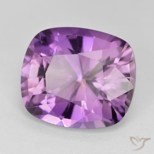 10.07 ct Violet Amethyst Stone, Natural Amethyst in Cushion-Cut Shape for Sale