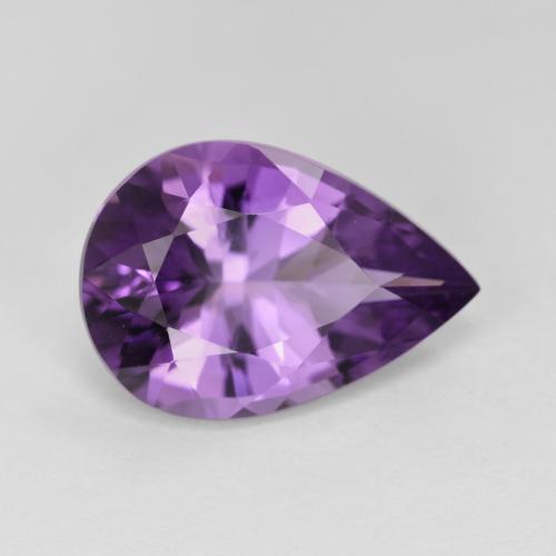 Améthyste Violet pear facet du Brésil, 15,6 x 10,8mm, poids de 5,49 ct, pierre gemme naturelle Non traité de pureté vvs, 1 pièce d'améthyste, couleur Violet intense, dureté Mohs de 7 convient aux bijoux de tous les jours, pierre de sagesse, Pierre de naissance de février, Photo A