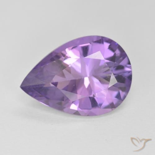 5.39ct Natural Medium Violet Amethyst, Pear Shape, VVS