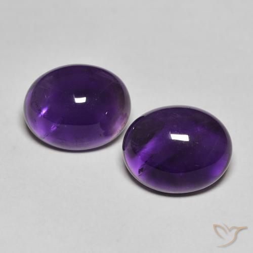 5.5 ct Oval Cabochon Amethyst, 10.1 x 8.1 mm From Brazil, Photo A