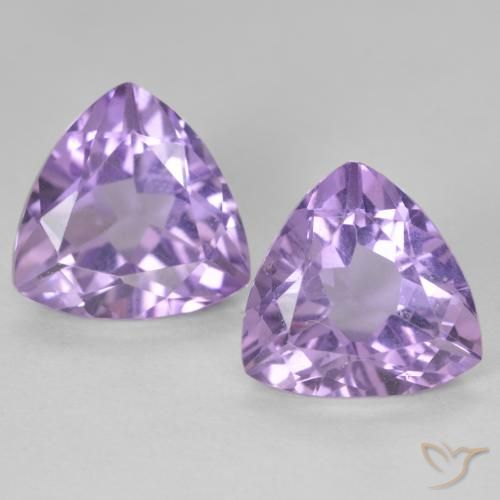5.70ctw Natural Pinkish Violet Amethyst, Trillion, VS