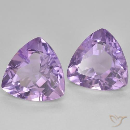 5.70 ctw Violet Amethyst Stones, Natural Amethyst in Trillion Facet Shape for Sale
