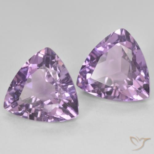 5.77 ctw Violet Amethyst Stones, Natural Amethyst in Trillion Facet Shape for Sale