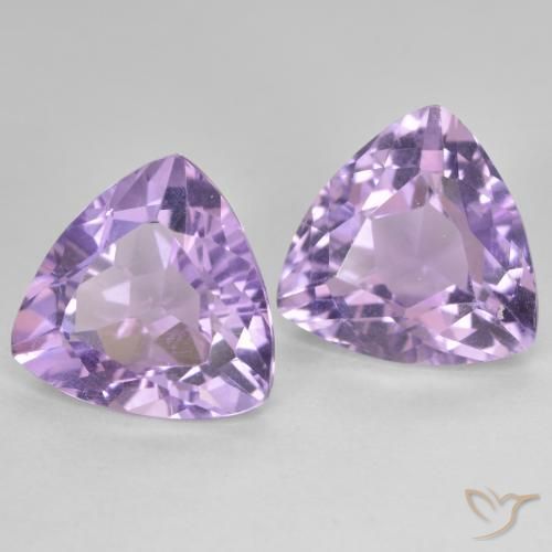 5.64 ctw Violet Amethyst Stones, Natural Amethyst in Trillion Facet Shape for Sale