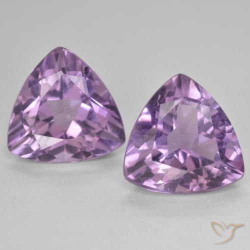 5.76ctw Natural Light-Medium Violet Amethyst, Trillion, VS