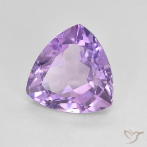 2.88 ct Violet Amethyst Stone, Natural Amethyst in Trillion Facet Shape for Sale