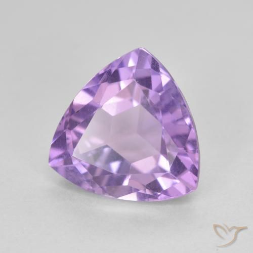 3.24 ct Violet Amethyst Stone, Natural Amethyst in Trillion Facet Shape for Sale
