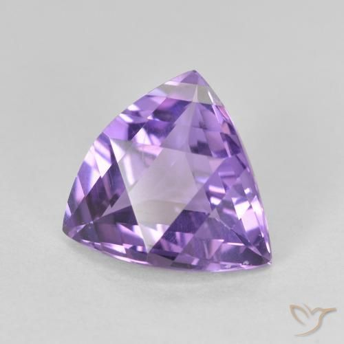 3.06 ct Violet Amethyst Stone, Natural Amethyst in Trillion Facet Shape for Sale