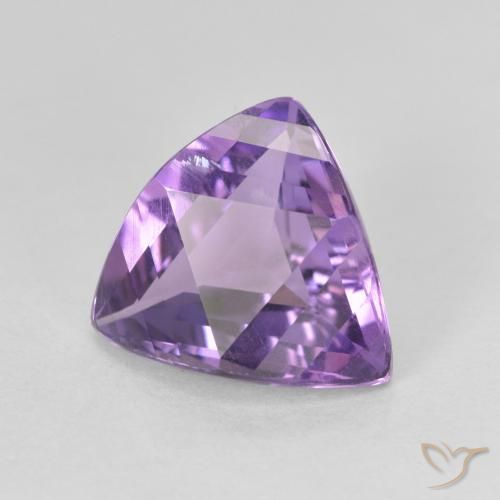3.05 ct Violet Amethyst Stone, Natural Amethyst in Trillion Facet Shape for Sale