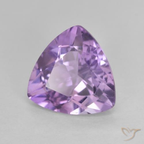 2.92 ct Violet Amethyst Stone, Natural Amethyst in Trillion Facet Shape for Sale