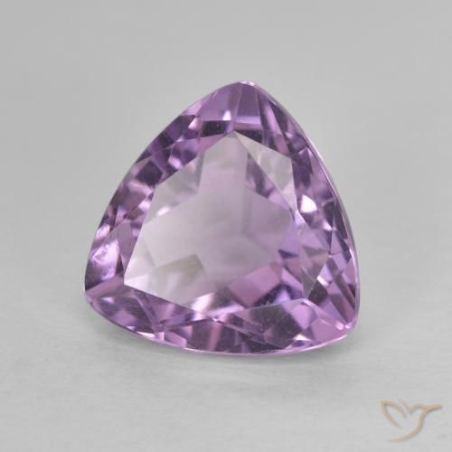 3.18 ct Violet Amethyst Stone, Natural Amethyst in Trillion Facet Shape for Sale