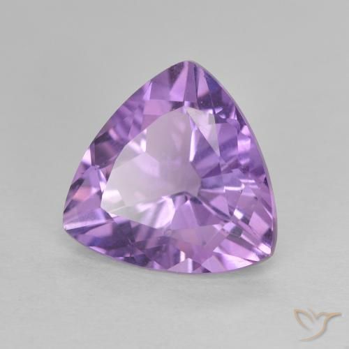 2.77 ct Violet Amethyst Stone, Natural Amethyst in Trillion Facet Shape for Sale