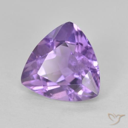 2.92 ct Violet Amethyst Stone, Natural Amethyst in Trillion Facet Shape for Sale