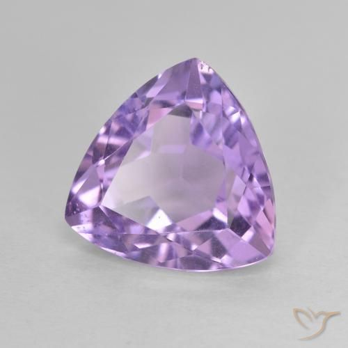 2.98 ct Violet Amethyst Stone, Natural Amethyst in Trillion Facet Shape for Sale