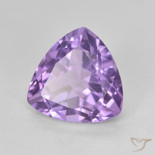 3.24 ct Violet Amethyst Stone, Natural Amethyst in Trillion Facet Shape for Sale