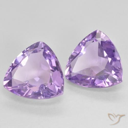 5.86 ctw Violet Amethyst Stones, Natural Amethyst in Trillion Facet Shape for Sale