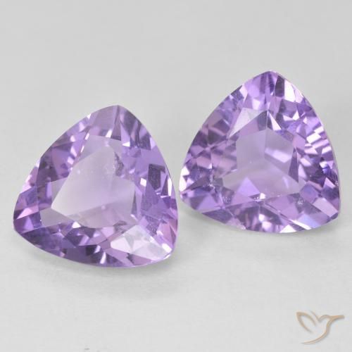 5.35 ctw Violet Amethyst Stones, Natural Amethyst in Trillion Facet Shape for Sale