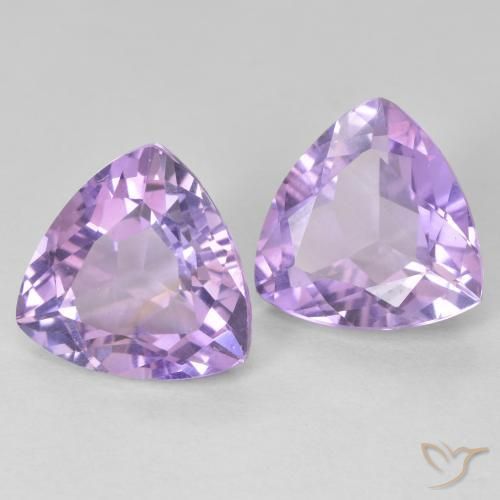 5.82 ctw Violet Amethyst Stones, Natural Amethyst in Trillion Facet Shape for Sale