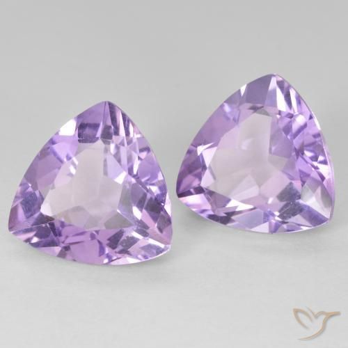 5.67 ctw Violet Amethyst Stones, Natural Amethyst in Trillion Facet Shape for Sale