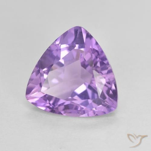 2.71 ct Violet Amethyst Stone, Natural Amethyst in Trillion Facet Shape for Sale