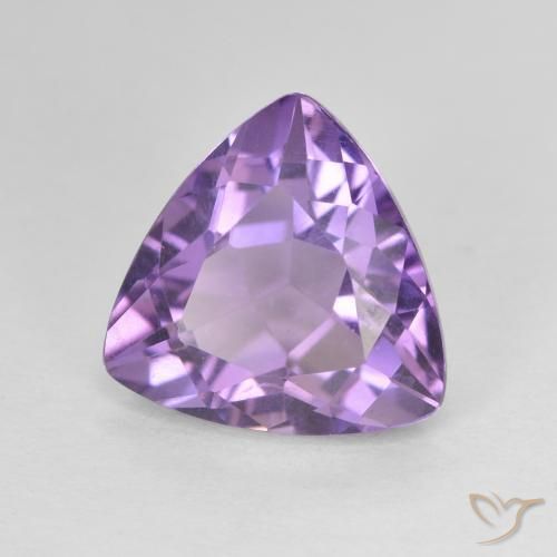 2.96 ct Violet Amethyst Stone, Natural Amethyst in Trillion Facet Shape for Sale