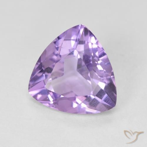 2.58 ct Violet Amethyst Stone, Natural Amethyst in Trillion Facet Shape for Sale