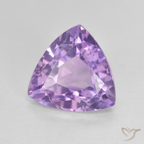 2.91 ct Violet Amethyst Stone, Natural Amethyst in Trillion Facet Shape for Sale