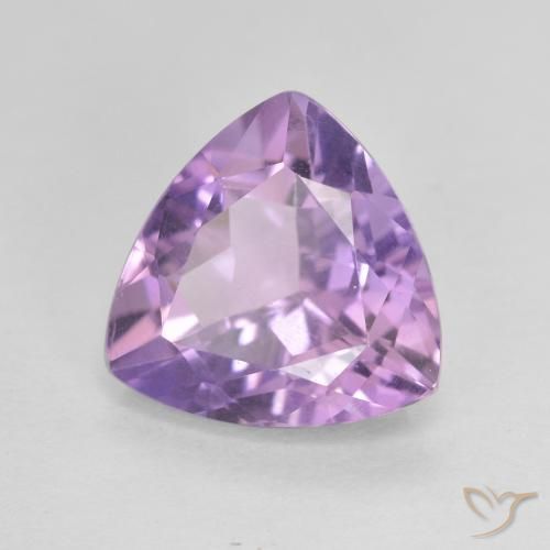 2.73 ct Violet Amethyst Stone, Natural Amethyst in Trillion Facet Shape for Sale