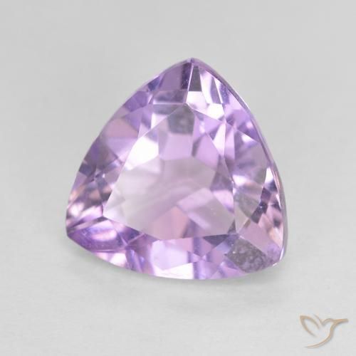 2.92 ct Violet Amethyst Stone, Natural Amethyst in Trillion Facet Shape for Sale
