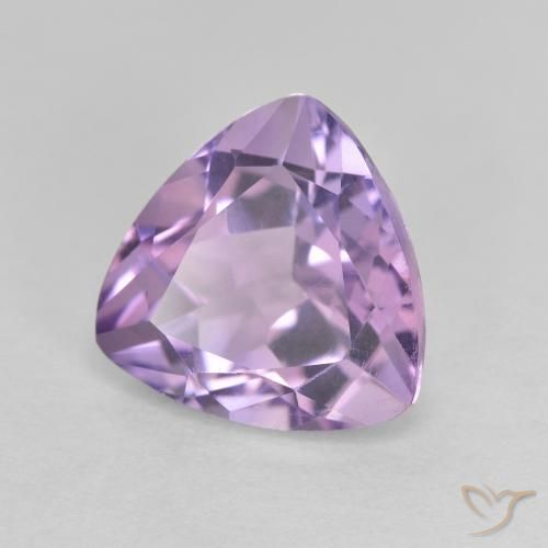 2.88 ct Violet Amethyst Stone, Natural Amethyst in Trillion Facet Shape for Sale