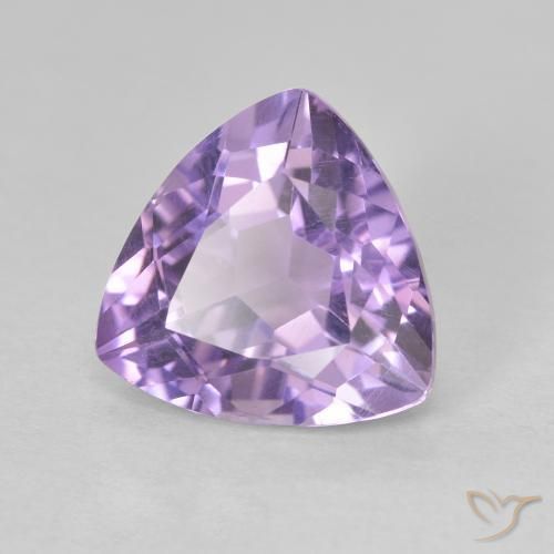 3.11 ct Violet Amethyst Stone, Natural Amethyst in Trillion Facet Shape for Sale