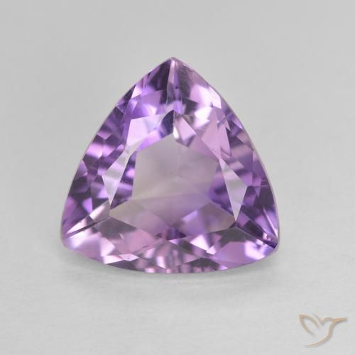 2.58ct Natural Medium Light Purplish-Violet Amethyst, Trillion, VVS-VS