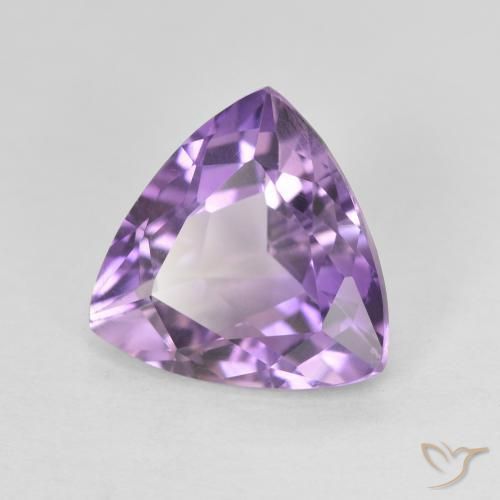 2.58 ct Violet Amethyst Stone, Natural Amethyst in Trillion Facet Shape for Sale