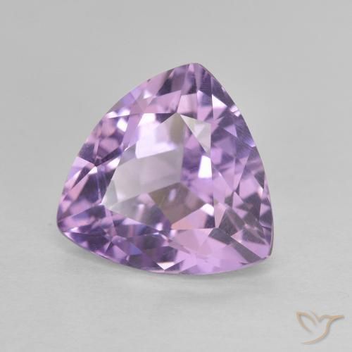 3.03 ct Violet Amethyst Stone, Natural Amethyst in Trillion Facet Shape for Sale