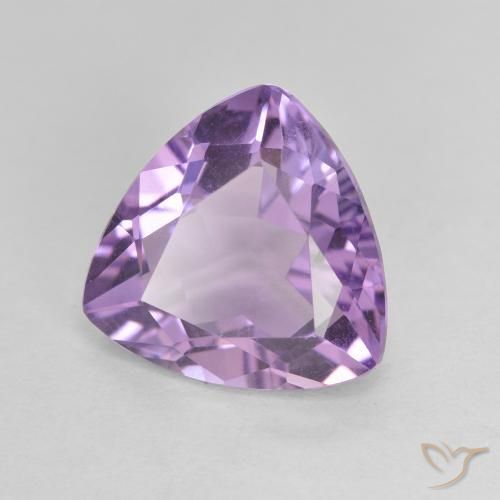 2.77 ct Violet Amethyst Stone, Natural Amethyst in Trillion Facet Shape for Sale