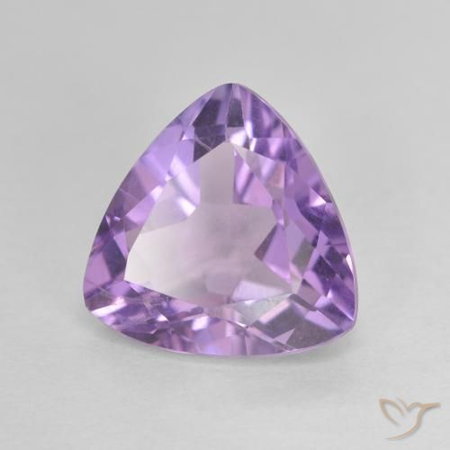 2.74 ct Violet Amethyst Stone, Natural Amethyst in Trillion Facet Shape for Sale