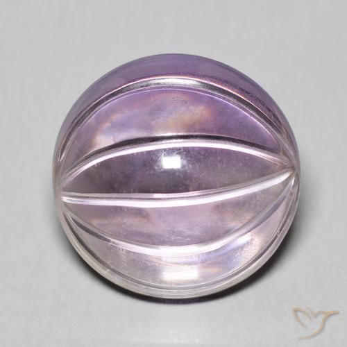 10.21ct Oval Light-medium Violet Amethyst from Brazil, Dimension 15 x 14.9mm, Natural untreated Gemstone, Transparent Clarity, 1pc Carved Oval Amethyst, Mohs Hardness of 7 suitable for daily wear jewelry, Stone of the Mind, Photo A