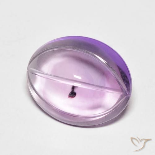 6.83 ct Violet Amethyst Stone, Natural Amethyst in Carved Oval Shape for Sale
