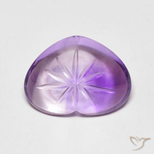 5.99ct Natural Medium Violet Amethyst, Heart, Transparent