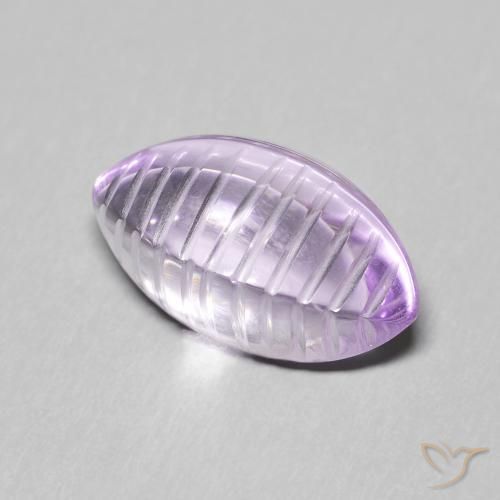6.61 ct Violet Amethyst Stone, Natural Amethyst in Carved Marquise Shape for Sale