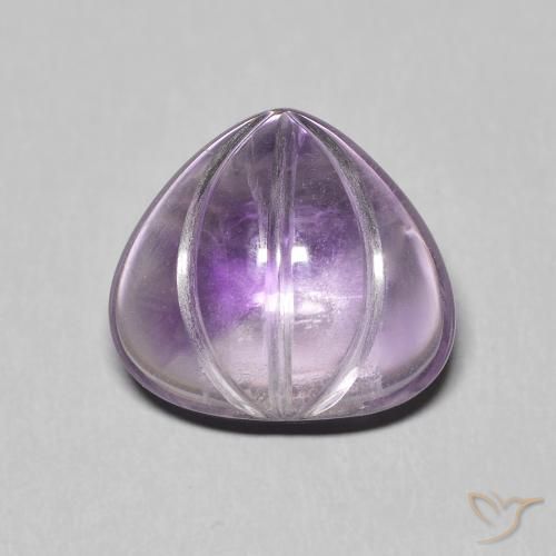 5.56ct Natural Medium Light Purplish-Violet Amethyst, Pear Shape, Transparent