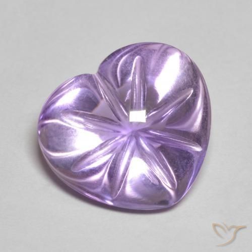 6.37ct Natural Pinkish Violet Amethyst, Heart, Transparent