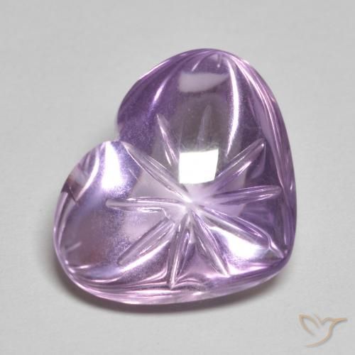 8.56 ct Violet Amethyst Stone, Natural Amethyst in Carved Heart Shape for Sale